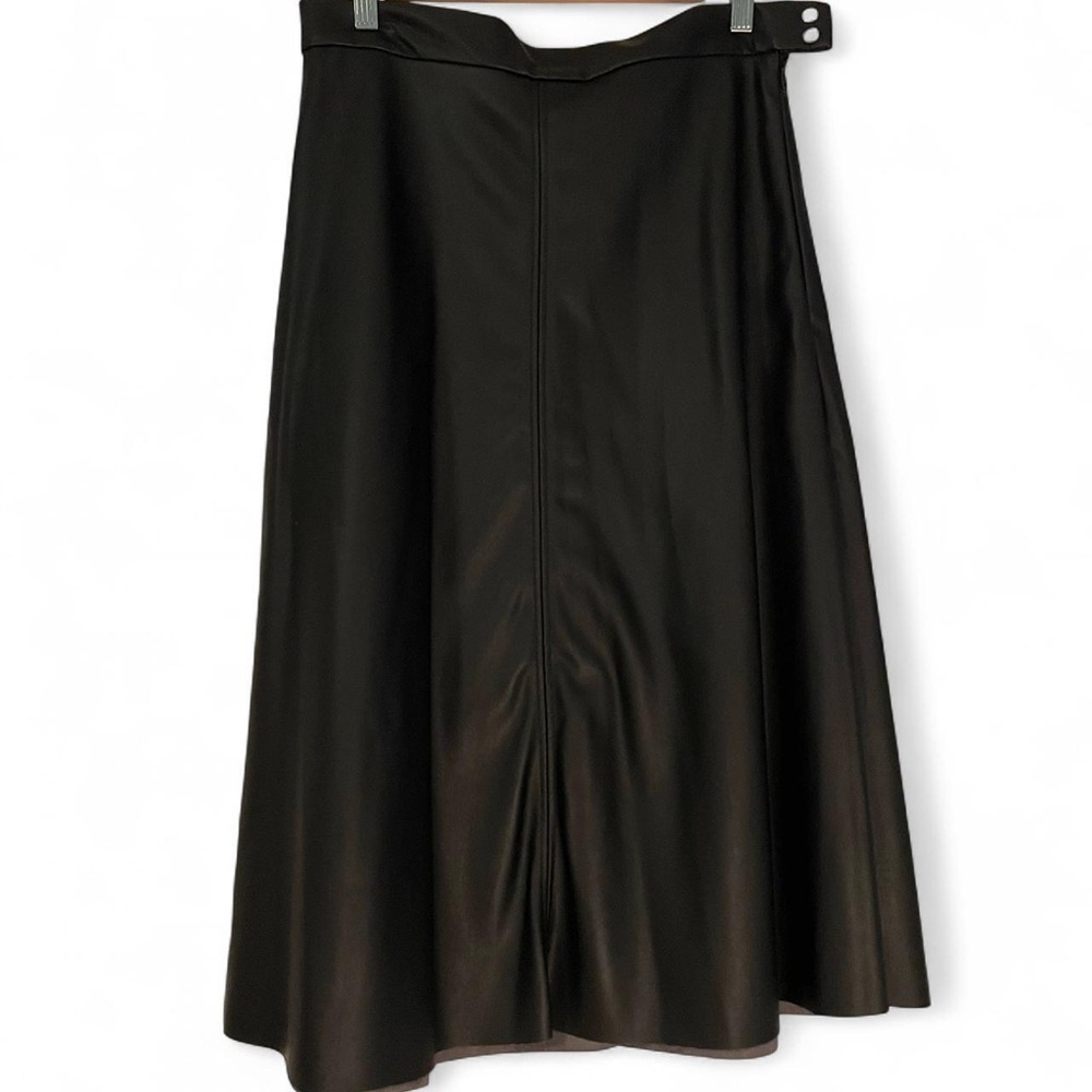 NWT H&M Vegan Leather Black Midi Skirt
